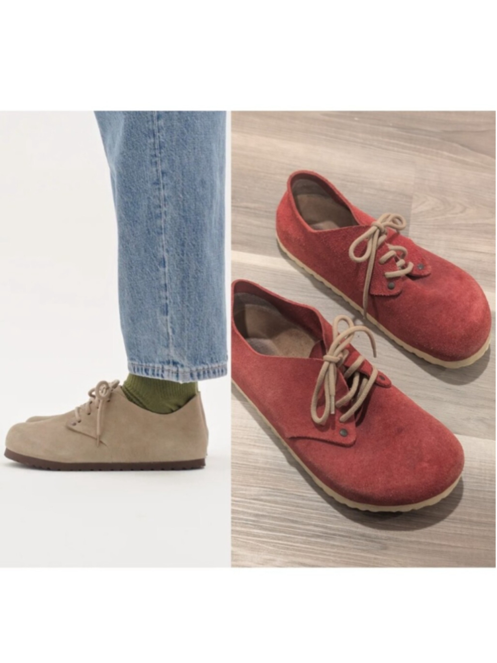 Birkenstock | Unisex Maine Suede Lace-Up Shoes In Raspberry Red